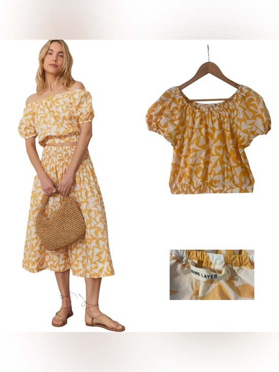 Marine Layer Tops - Marine Layer Marella Poplin Crop Blouse